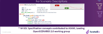 포텔릭스 M-SDL로 데모된 ASAM OpenSCENARIO 2.0 컨셉